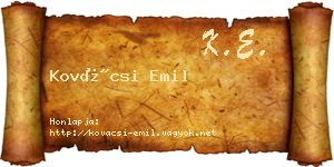 Kovácsi Emil névjegykártya