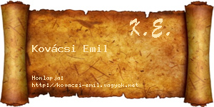 Kovácsi Emil névjegykártya