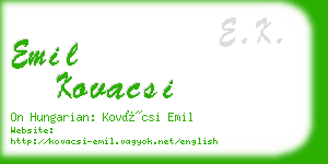 emil kovacsi business card